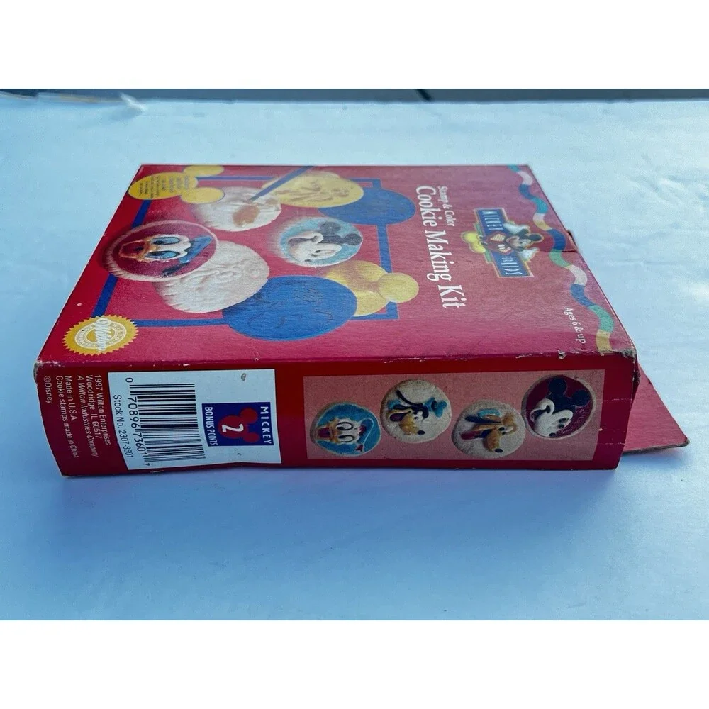 Vtg Mickey For Kids Stamp & Color Cookie Making Kit by Wilton 90's Y2k Retro
